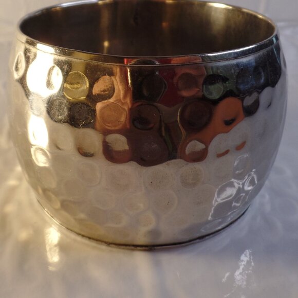 Silvertone Cuff Bracelet Apx 3" Wide Suited for a 7" Wrist or Smaller Heart Logo - Picture 2 of 7